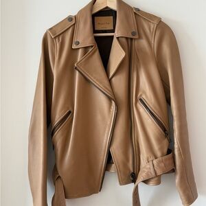 Massimo Dutti Tan Leather Jacket